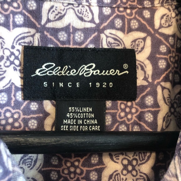 Eddie Bauer Linen Camp Collar Shirt - Picture 2 of 4